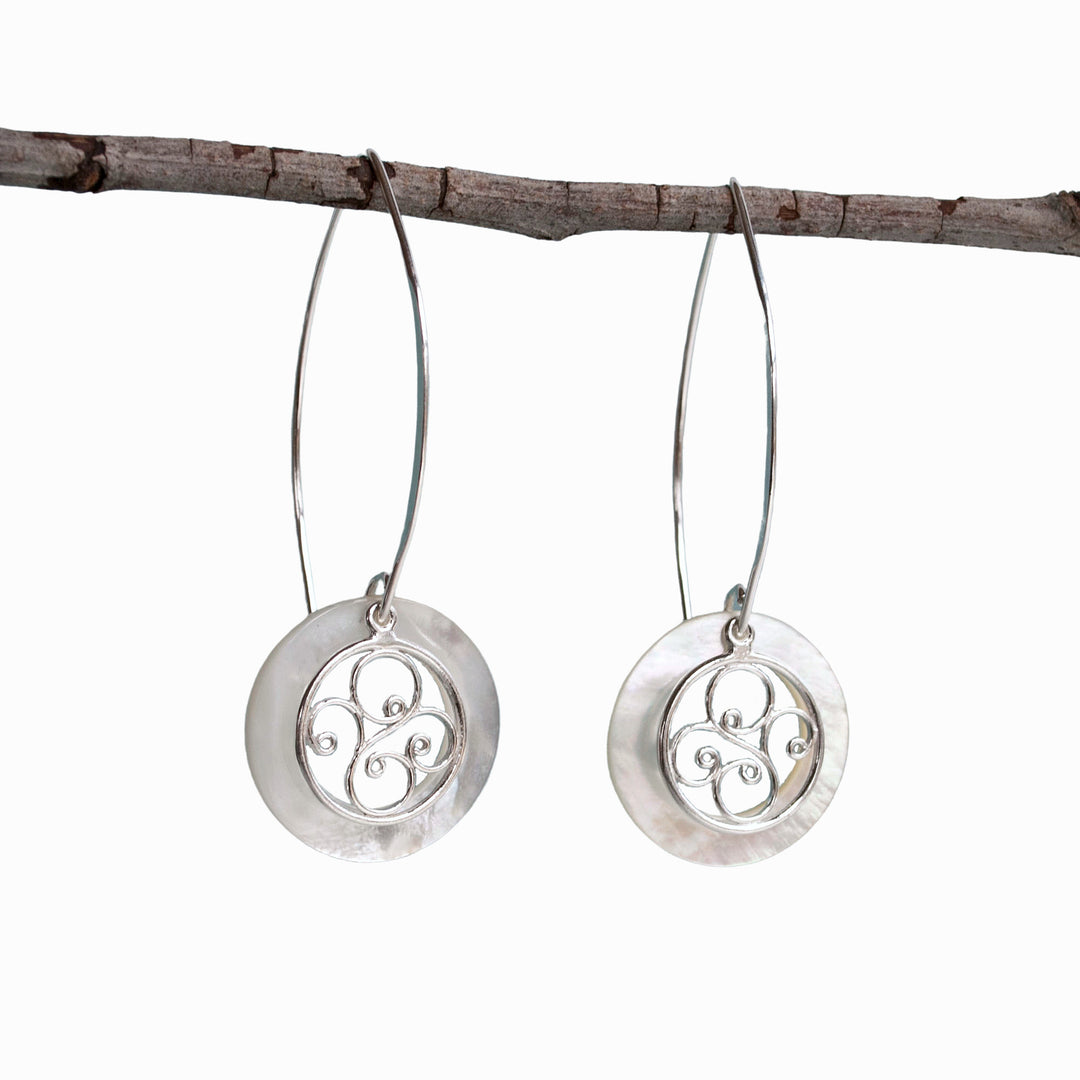 Long silver earrings