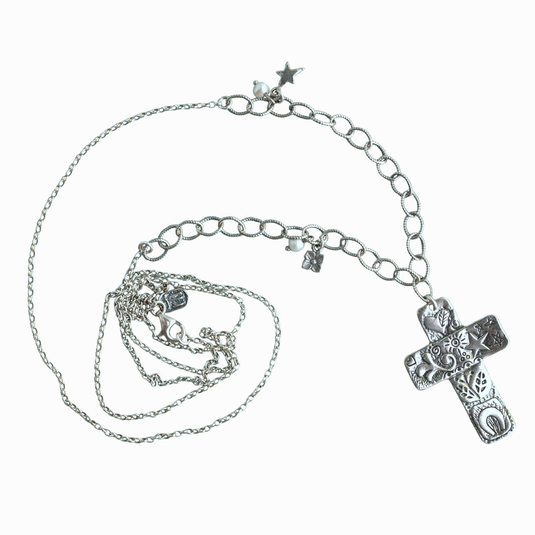 Unique Silver Cross Necklace