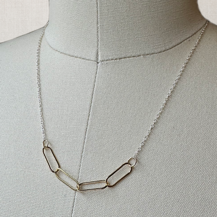 Two Tone Paperclip Necklace