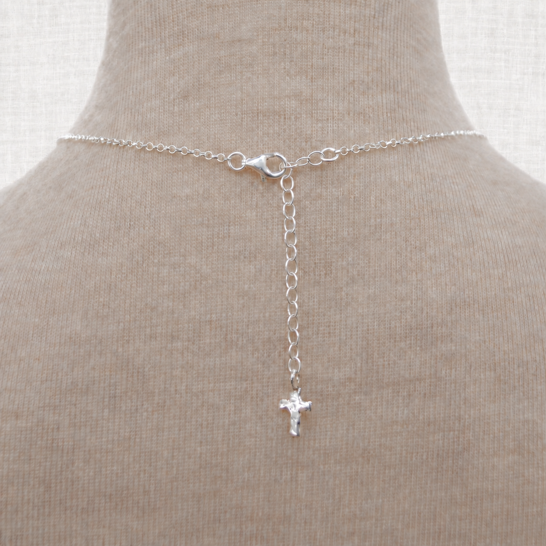Sterling Silver Sideways Cross Necklace