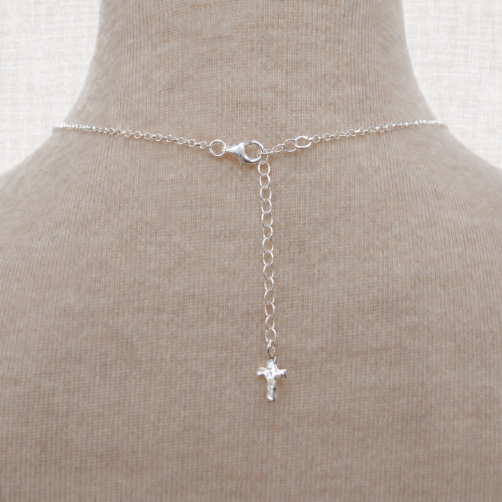 Sterling Silver Sideways Cross Necklace