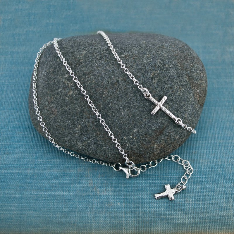 Sideways Cross Necklace