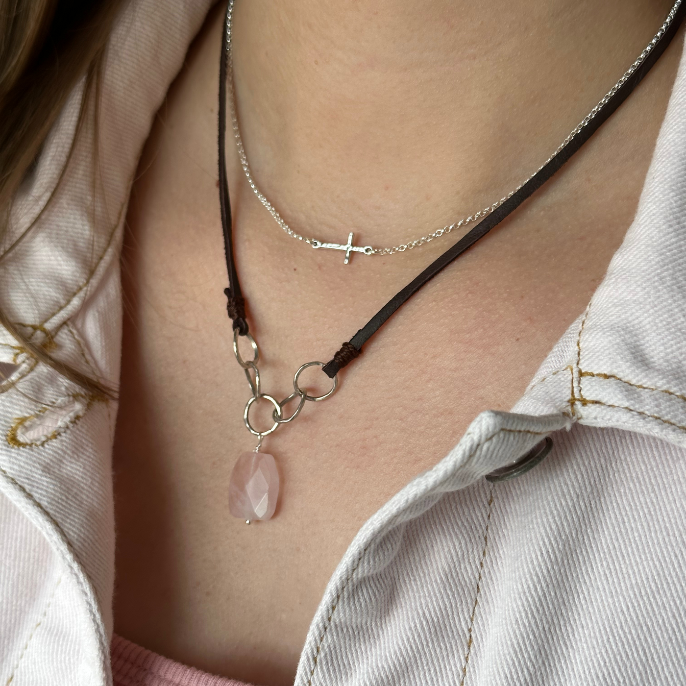 Sideways Cross Necklace