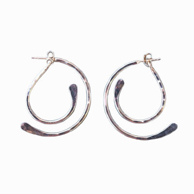 Sterling Swirl Hoop Earrings